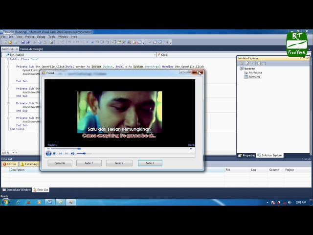 Tutorial - dasar software karaoke menggunakan windows media player dan vb. net 2010 class=