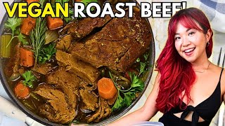 I Tried Making VEGAN ROAST BEEF... It was EASY & DELICIOUS!