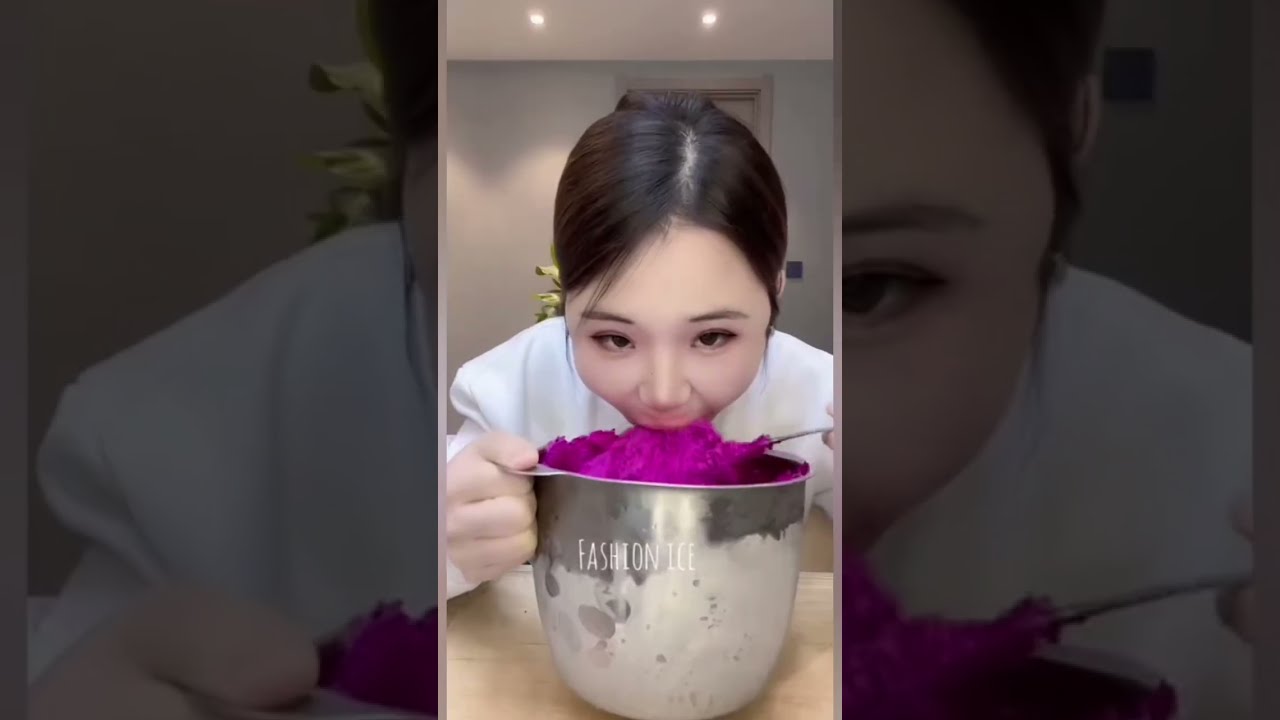 🩷🍚PINK COLOUR ICE 🩷POWDER EATING ASMR SNOWFLAKE POWDERY ICE 🍚🌈
