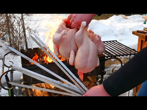 ШАШЛЫК ИЗ КУРИЦЫ С СЫРНЫМ СОУСОМ НА МАНГАЛЕ. ENG SUB.