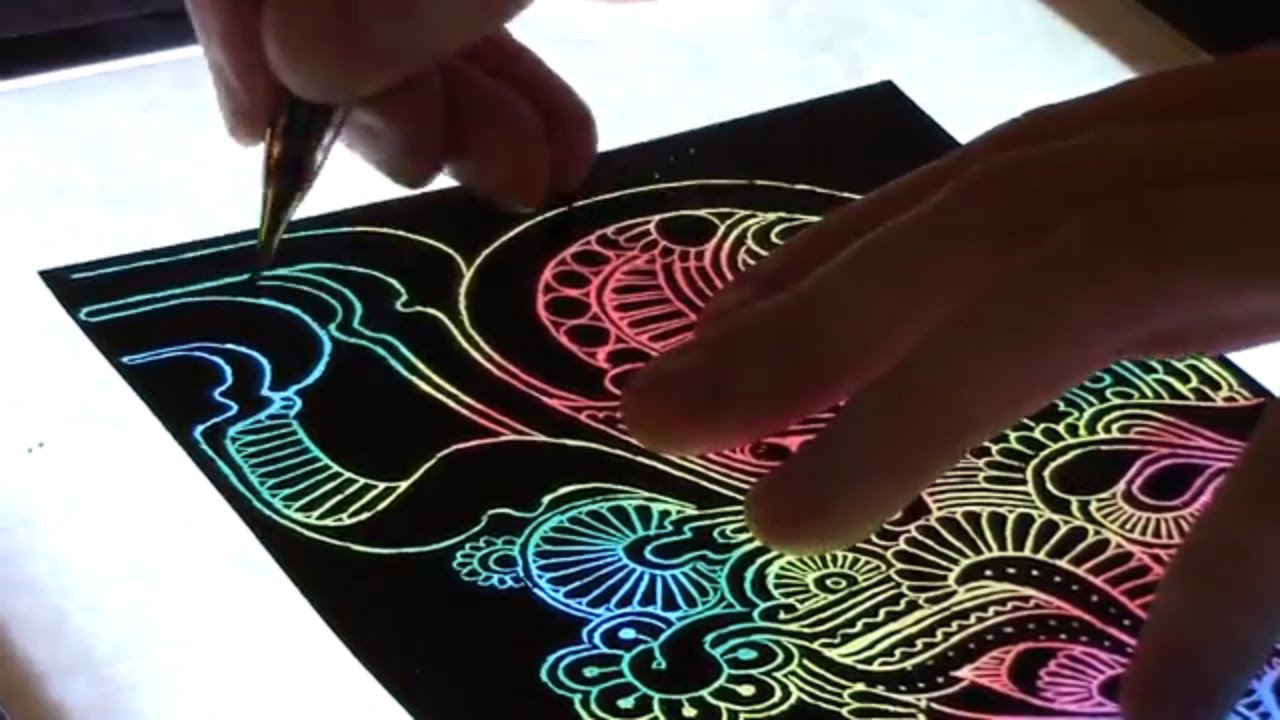 Glow Rainbow Scratch Art 