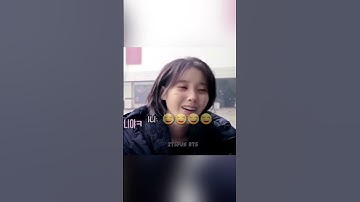 IU reaction at Taehyung 🤣🤣 when he said he didn