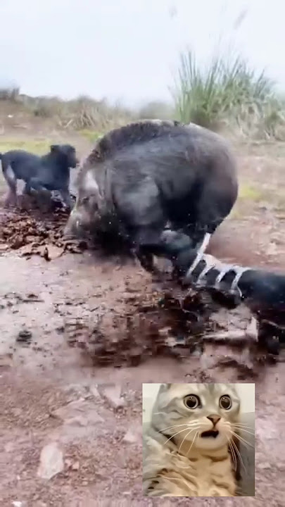 Anjing ini berusaha melawan Babi hutan yang kuat dan agresif 😱😱#babihutan#anjing