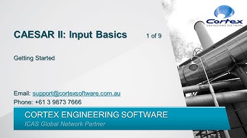 Caesar II Input Basics 1 of 9