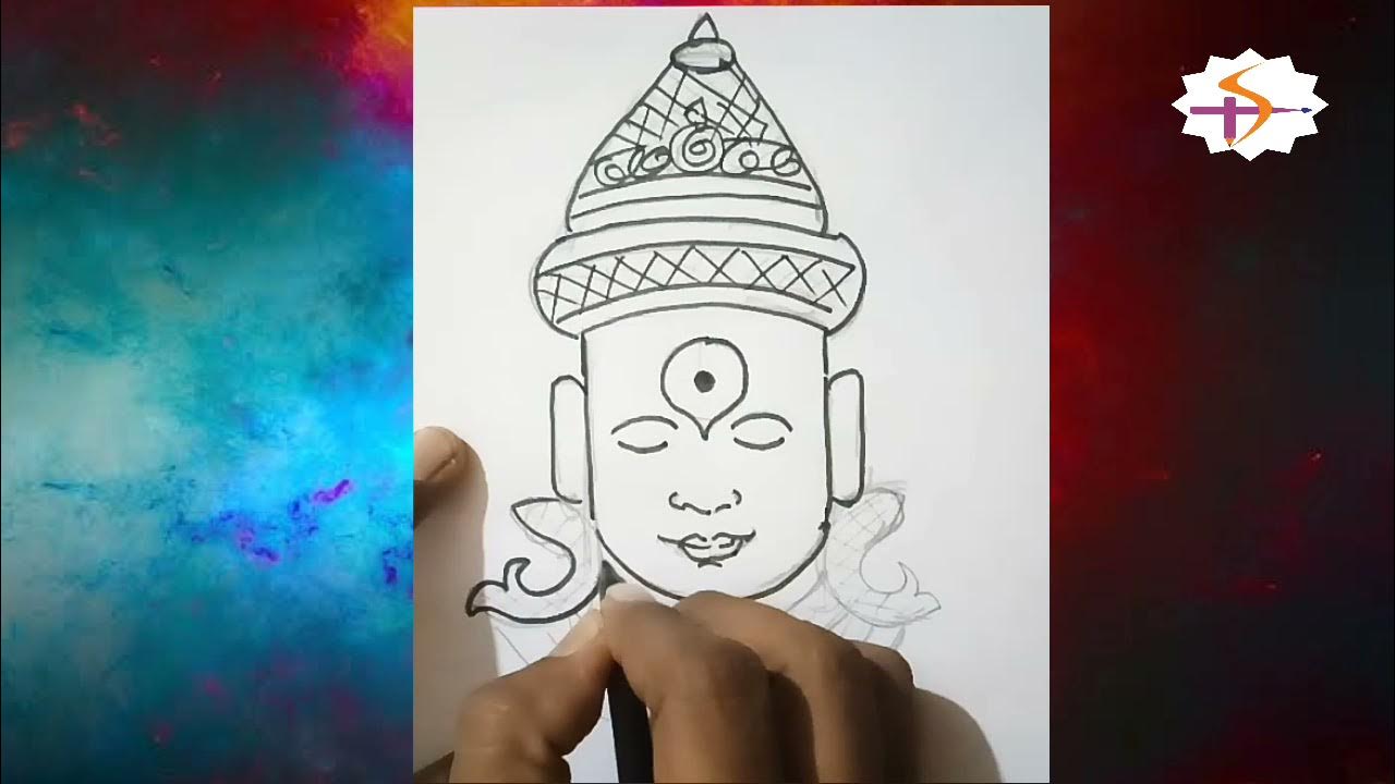 How to Draw # easily 'Lord Vitthal' with colour pencil shading. - YouTube