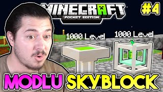 DELİ GİBİ SEVİYE BLOKLARI! | Minecraft PE Modlu Tek Blok | #4