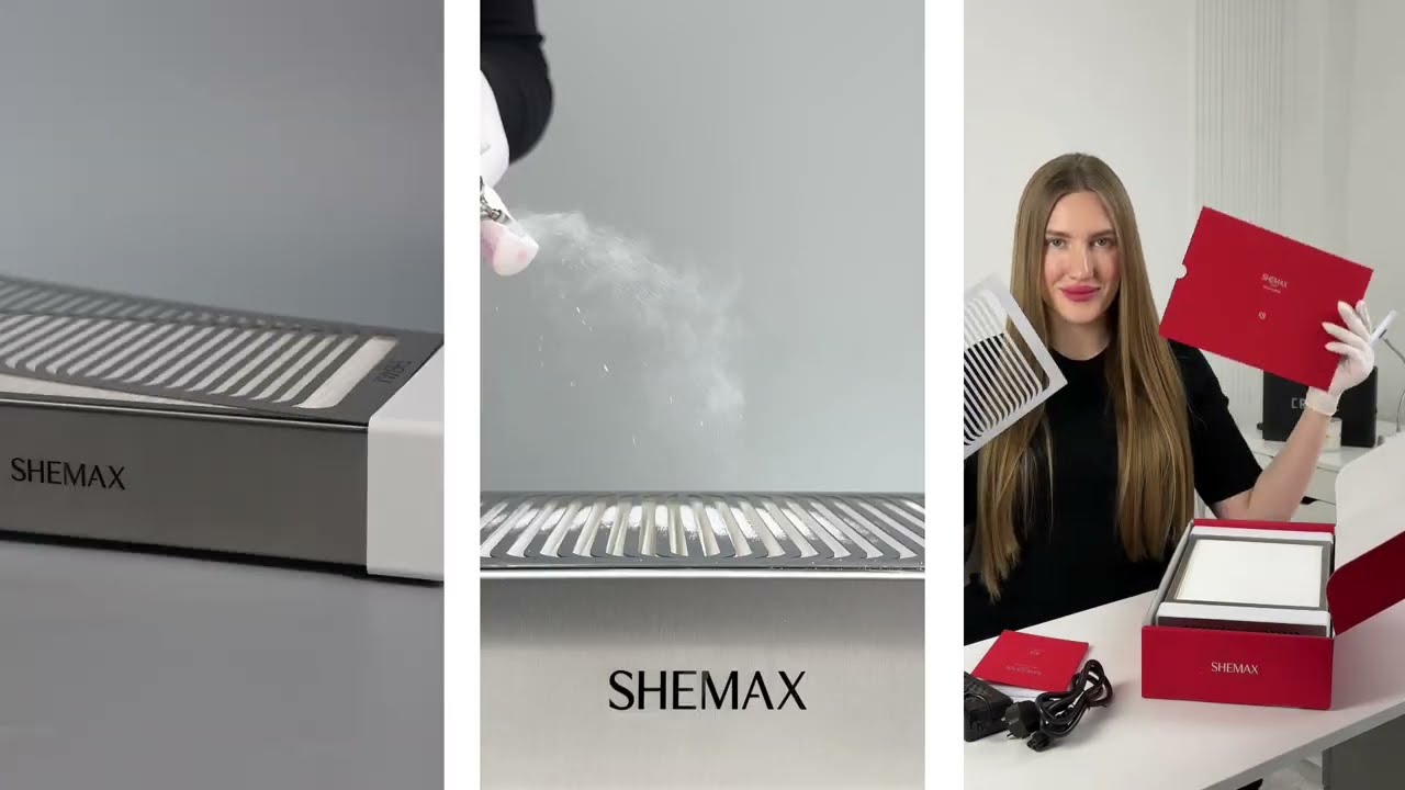 SHEMAX Style PRO Gray Nail Dust Collector 54W Dual Motor HEPA