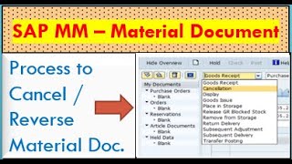 How to Cancel / Reverse a Material Document in SAP MM| Process to reverse an Article Document in SAP