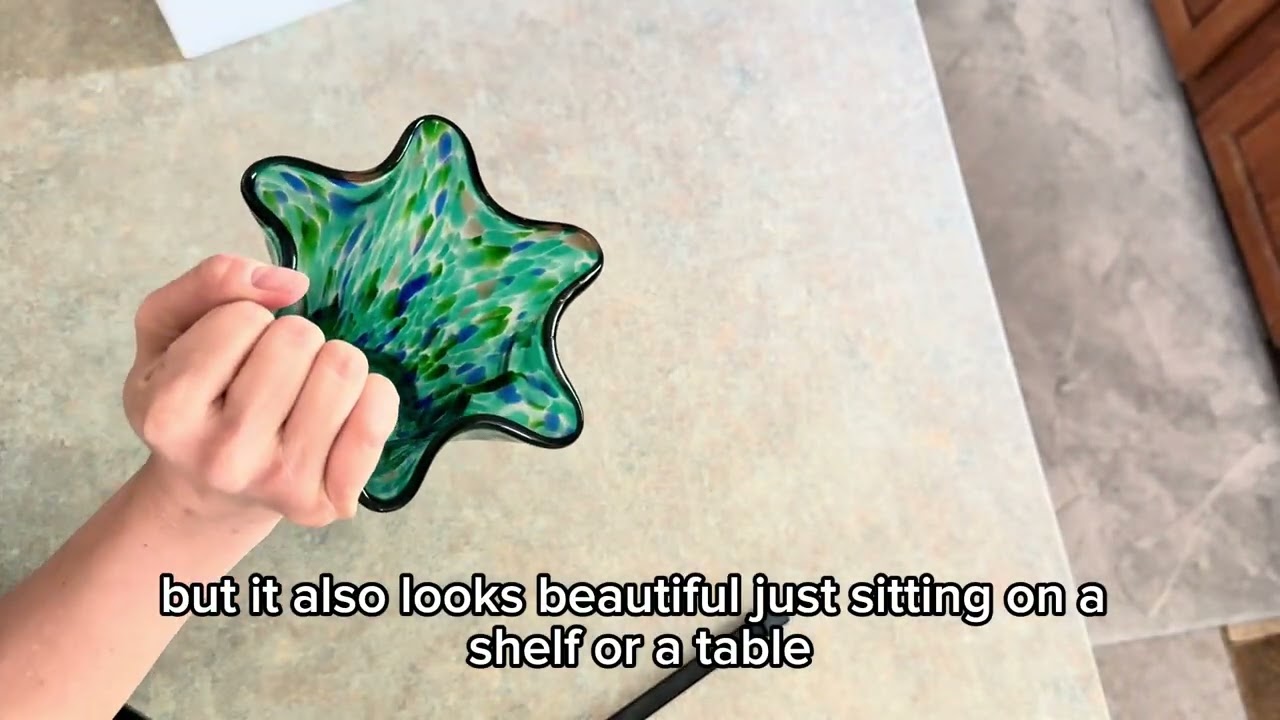 Бирюзовые стеклянные вазы для цветов высотой 9 дюймов (23 см), уникальная ваза из выдувного стекл...