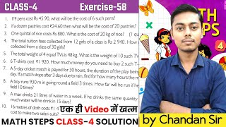 Math Steps Class 4 | Ex-58 | Q-1 to 10 | Unitary Method, Math Steps (Bharti Bhawan) Class 4 Solution
