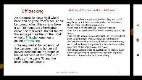 Extra widening and transition curve