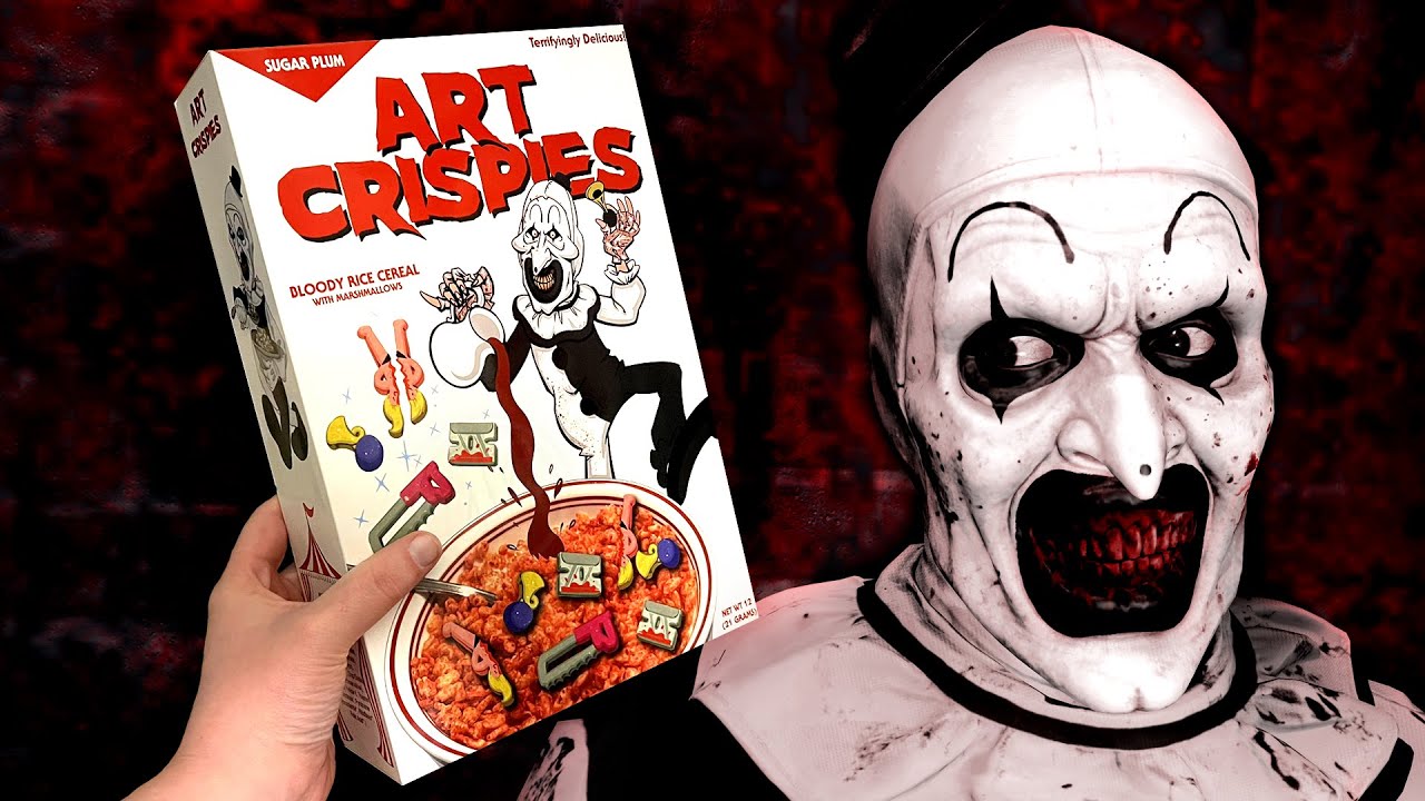 Terrifier 2 Official Art The Clown "Art Crispies" Cereal Box Prop Review!