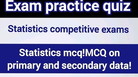 Statistics MCQ | Primary & Secondary Data | GK/GS for Competitive Exams | Class 9-12|