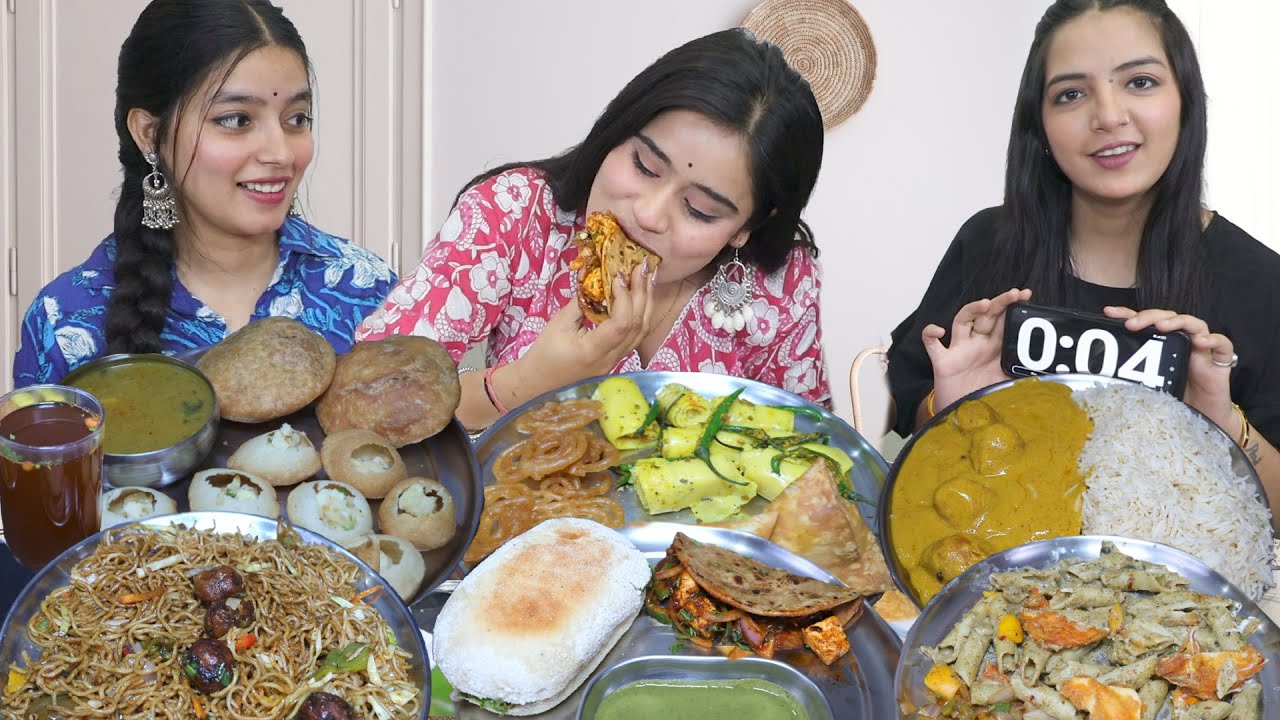 60 Seconds Street Food Challenge | Golgappa, Paneer Sandwich, Pasta, Noodles, Aloo Sabji Puri, Taco