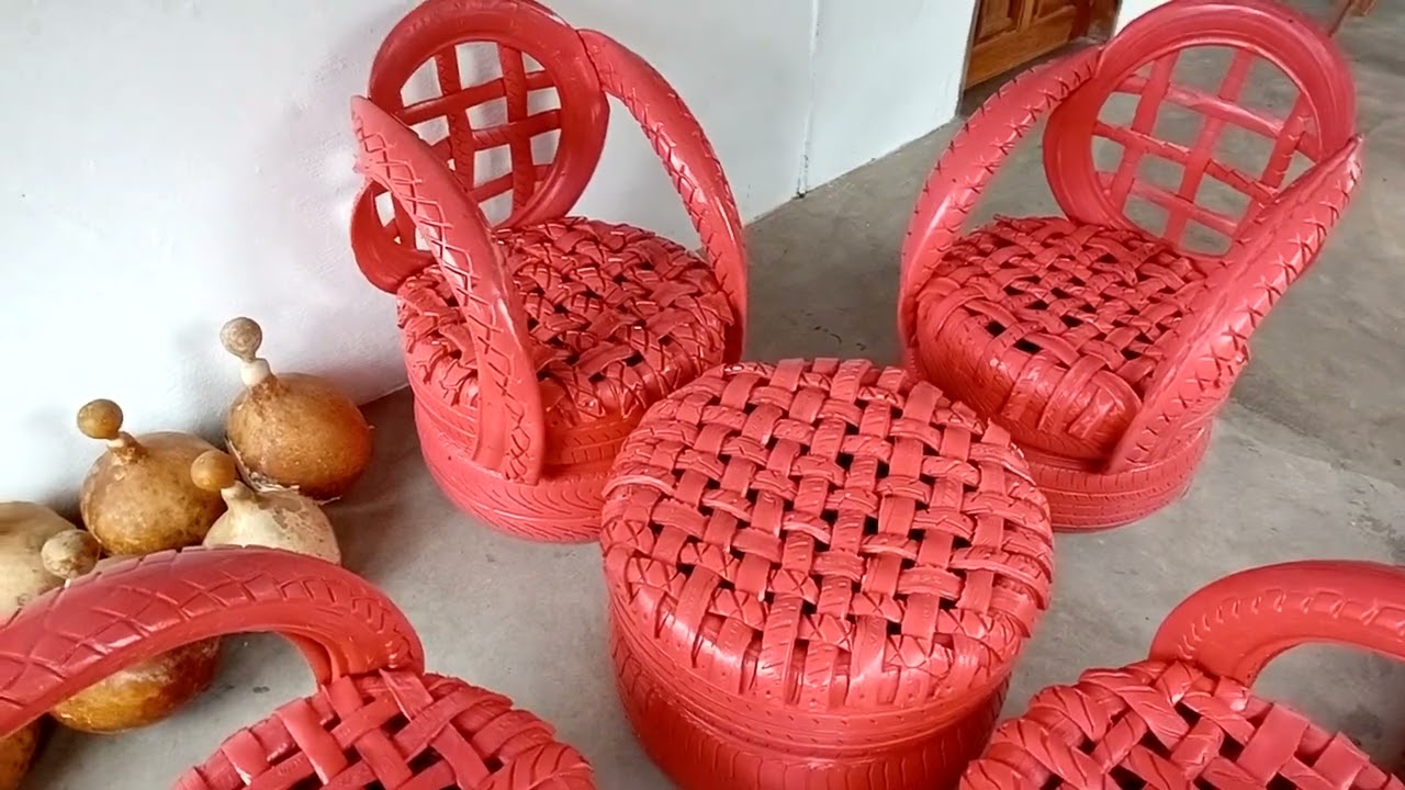 Conjunto De Cadeira Com Mesa Feitas Com Pneus De Carro I Moto