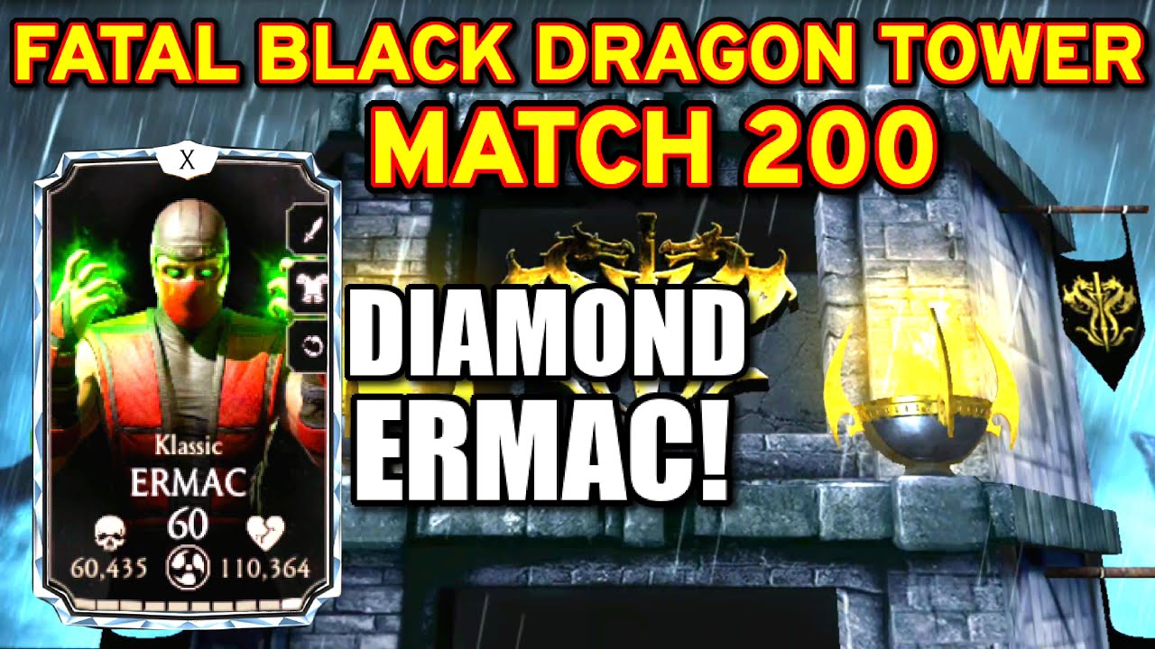 Black Dragon Tower Boss 200 Battle | Diamond Ermac | MK Mobile How To Win Black Dragon Tower 200