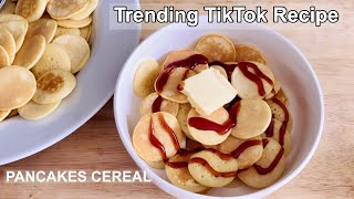 Mini PANCAKES Recipe | Trending TIKTOK Recipe | PANCAKE CEREAL Recipe Mini Pancakes Recipe Pancake Cereal Trending Tiktok Recipe
