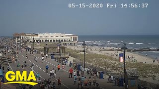 Jersey Shore timelapse shows crowds on boardwalk l GMA Digital