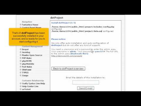 How to install dotProject from Fantastico