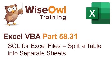 Excel VBA Introduction Part 58.31 - SQL for Excel Files - Split a Table into Separate Sheets