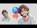 Turn photo to anime character in canva cartoon effect tutorial