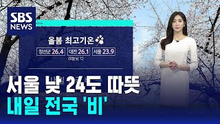 [날씨] 서울 낮 24도…내일 전국 '비' / SBS