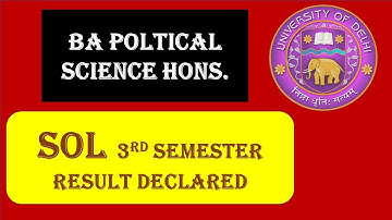 SOL BA Hons political science third semester result declared 2021