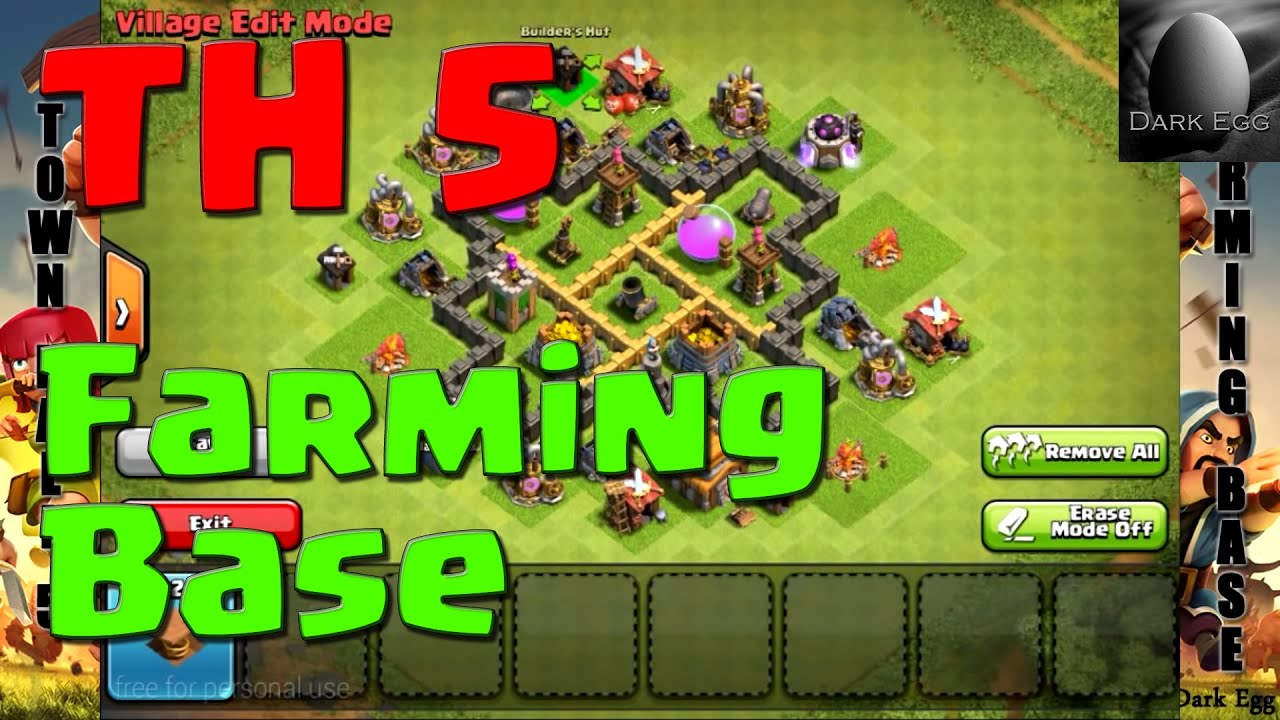 Clash of Clans: Town Hall 5 Farming Base - YouTube