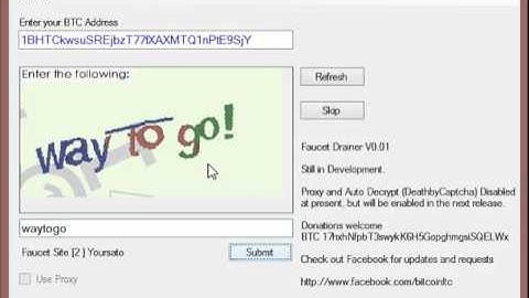 Bitcoin faucet bot