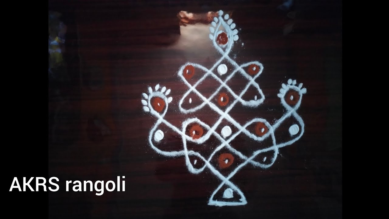 Small deepa rangoli design with 5to 1 dots. kambi kolam design ...
