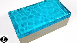Ocean Water Waves Trinket Box Lid from Epoxy Resin - High Gloss Glass Effect