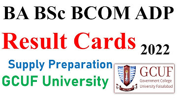 BA BSc ADP BCOM Annual 2022 GCUF Result Cards Students Supply Exam Preparation GCUF | ADP Result