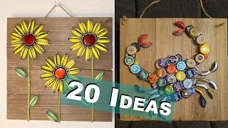 BOTTLE CAP ART | UPCYCLE BOTTLE CAPS | HOW TO MAKE ART FROM BOTTLE CAPS