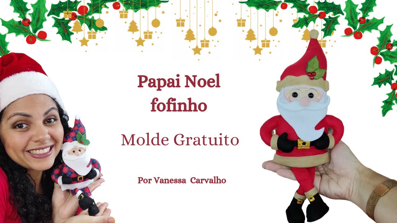 MOLDE GRATUITO Papai Noel sentado - feltro