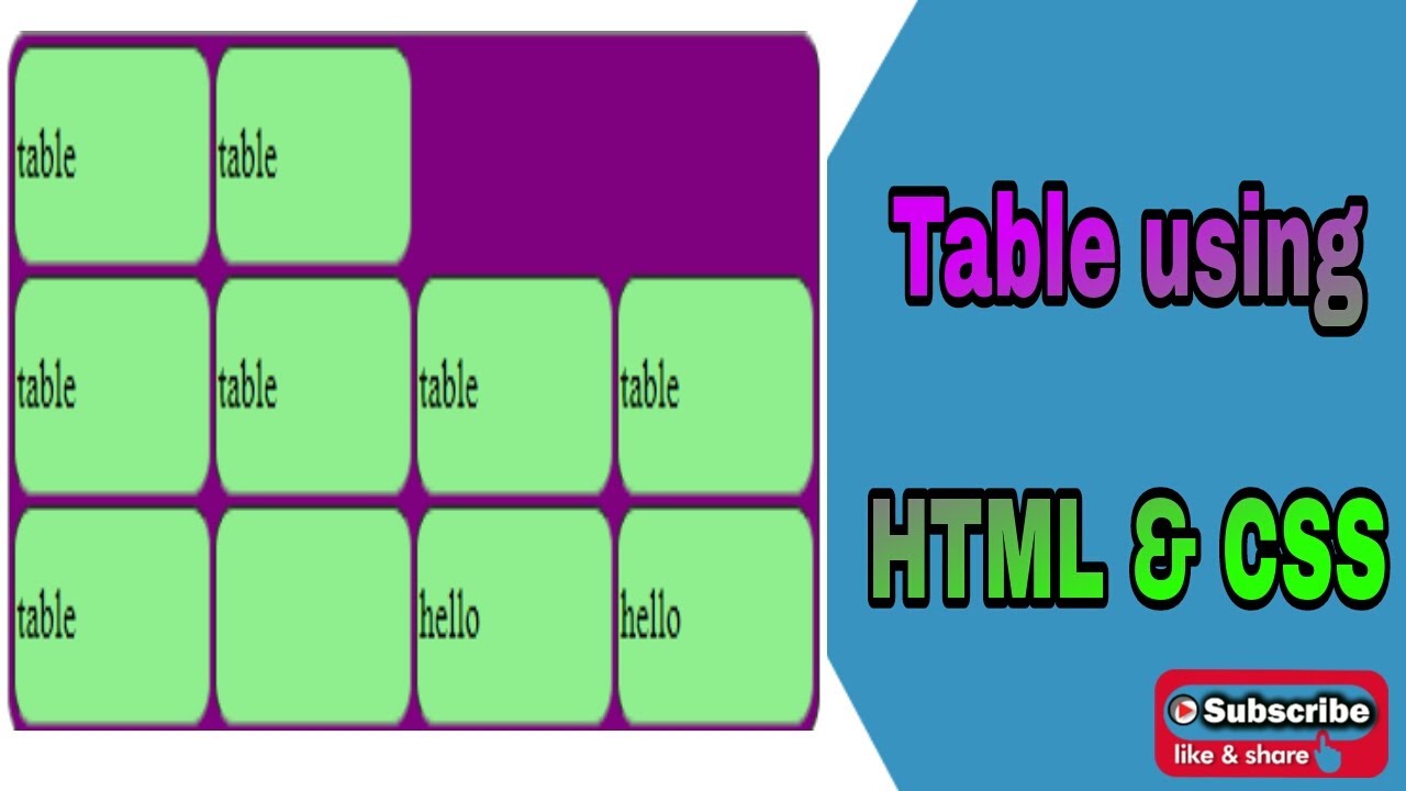 How to make Table using HTML and CSS | | Web development - YouTube