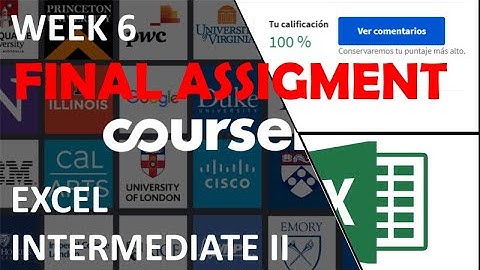 FINAL ASSIGMENT - Week 6 - Excel Intermediate II - Coursera