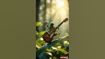 Grasshopper Strumming Guitar, An AI VIDEO Generator #grasshopper #guitarcover #aivideogenerator