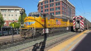 Railfanning at Redwood City Caltrain Station in Redwood City Caltrains & Union Pacific train part 2