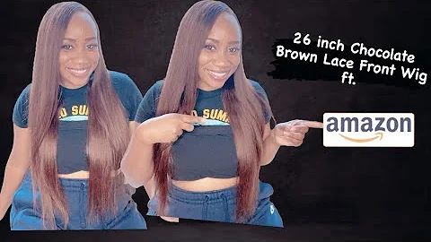 26 inch Chocolate Brown Lace Front Wig ft. Amazon