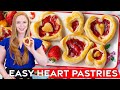 Easy Heart-Shaped Strawberry & Cream Puff Pastries