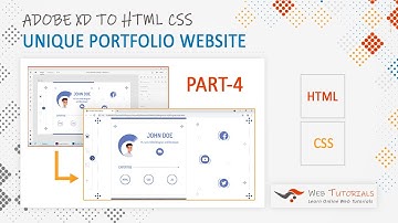 Unique Portfolio Adobe XD UI Design to HTML CSS  | [Part4]