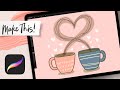 Doodle Style Coffee Mugs in Procreate | PROCREATE FOR BEGINNERS