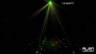 Luz para proyector y laser espectaculo rojo jardin verde de