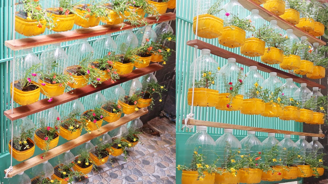 Super cool garden hanging Recycling plastic bottles into very