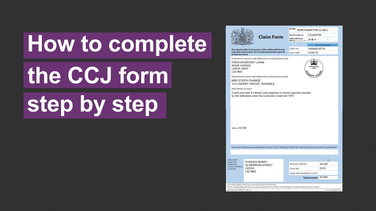 How to complete a CCJ (County Court judgment) form