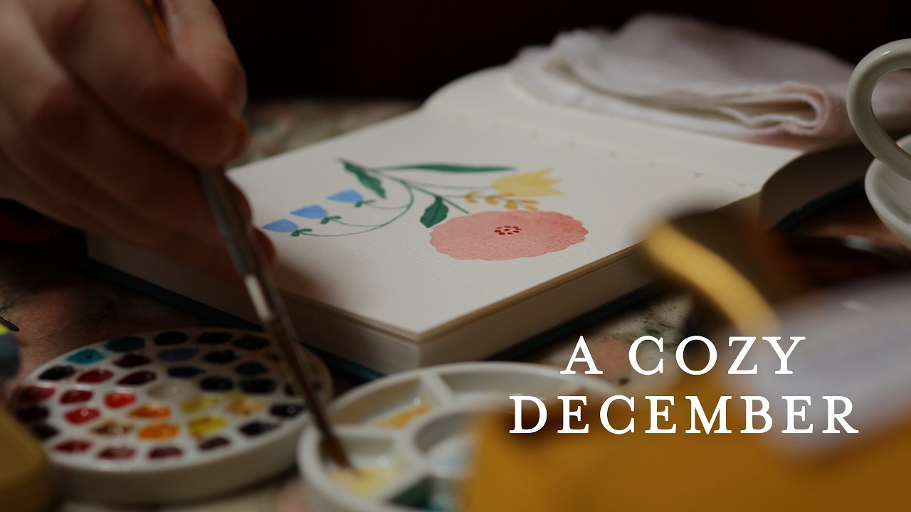 A Cozy December Vlog | Painting Flowers, Christmas Market and Studio Moments