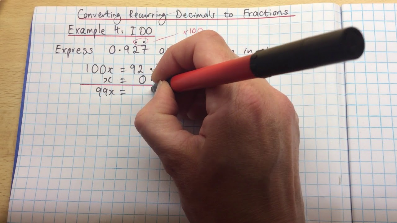 converting recurring decimals to fractions converting recurring decimals to fractions