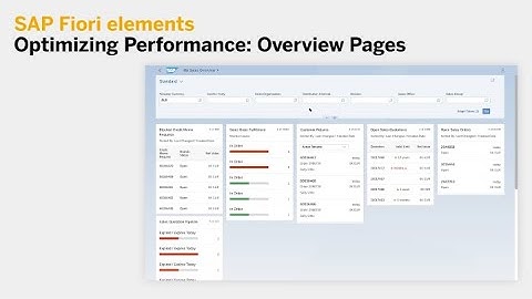 Optimizing Performance: SAP Fiori elements Overview Pages