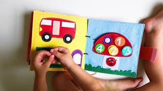 Wondertivity Personalised Busy Bear Busy Book Quiet Book Sensory Toy Felt Book