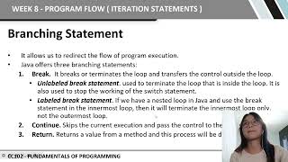 PROGRAM FLOW - ITERATION STATEMENT (FOR EDUCATIONAL PURPOSES)